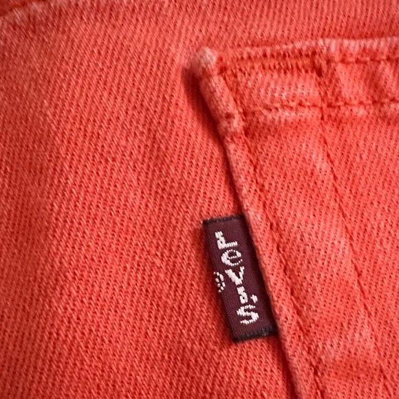 Levi's Vibrant Orange Jean Shorts - Picture 3 of 4